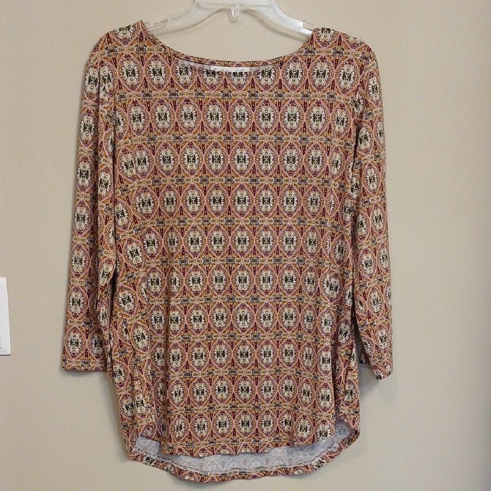 Chic Patterned Long Sleeve Top